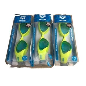 Arena The One Junior Wide Vision Easy Adjustment Swim Googles Lot of 3 6-12 Year